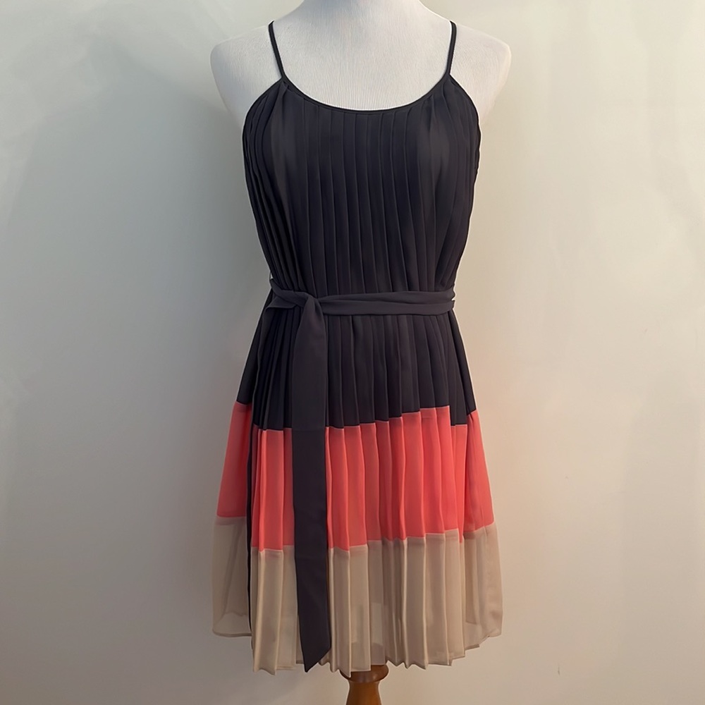 Akiko Pleated Midi Strap Dress